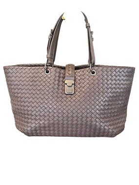 Bottega Veneta Intrecciato Roma Leather Shoulder Tote